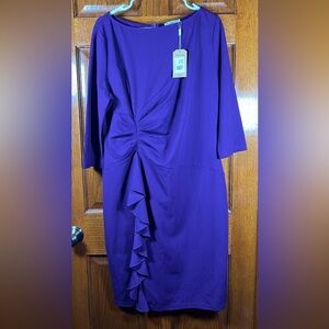 Aisize Dress 2XL Dark Purple 3/4 Sleeves (Fits smaller)